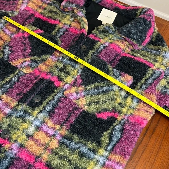Thread & Supply Plaid Sherpa Shacket | Cozy NWOT | Size M - Picture 8 of 11